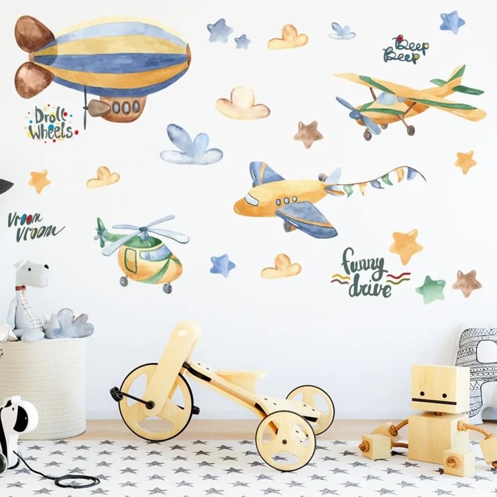 Removable Astronaut Wall Stickers Space Theme PVC Decals For Kids Room Decor 2