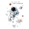 Removable Astronaut Wall Stickers Space Theme PVC Decals For Kids Room Decor 4