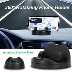 360 degree magnetic dashboard phone holder with suction base and luminous plate
