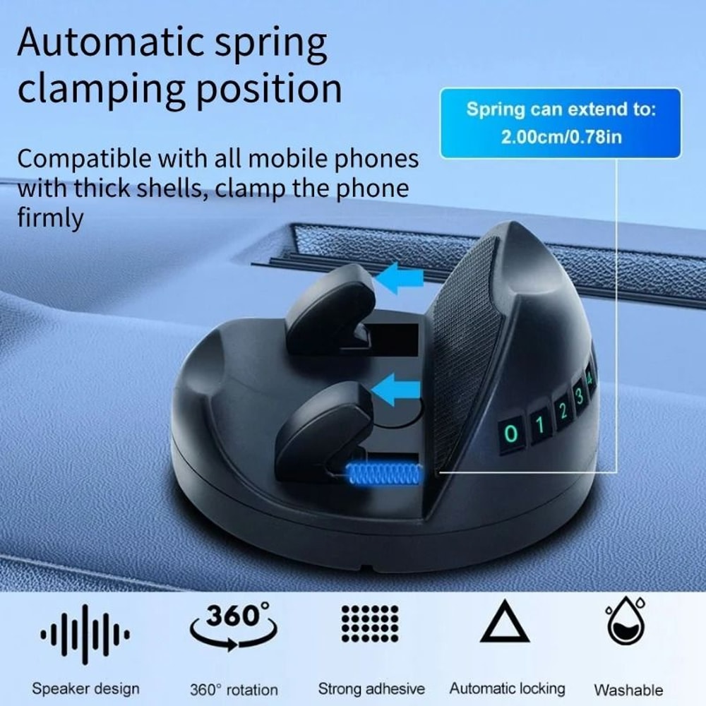 360 Degree Magnetic Dashboard Phone Holder With Suction Base And Luminous Plate 4