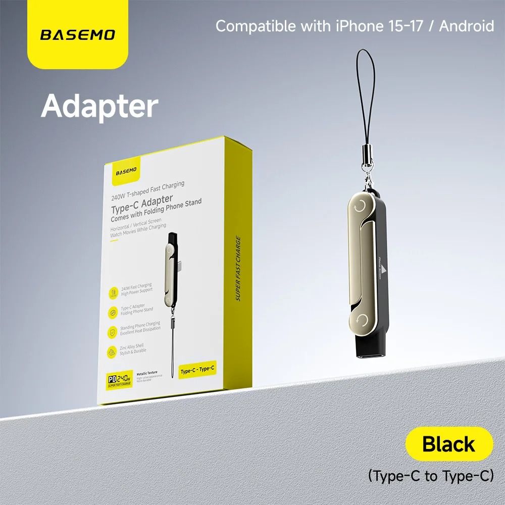 240W 2 In 1 Fast Charging Type C Cable With Foldable Phone Stand And Data Transfer 8