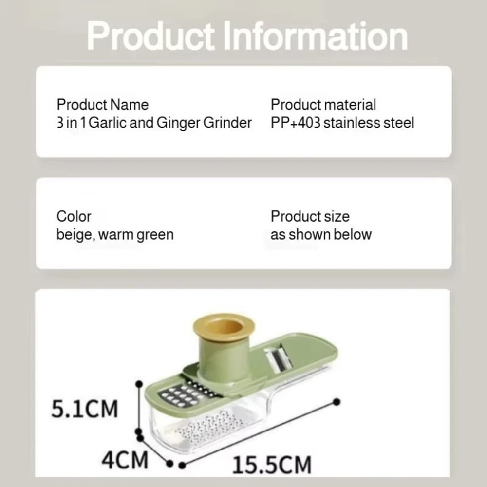 3 In 1 Ginger Garlic Grinder Manual Kitchen Slicer And Mincer Tool 6