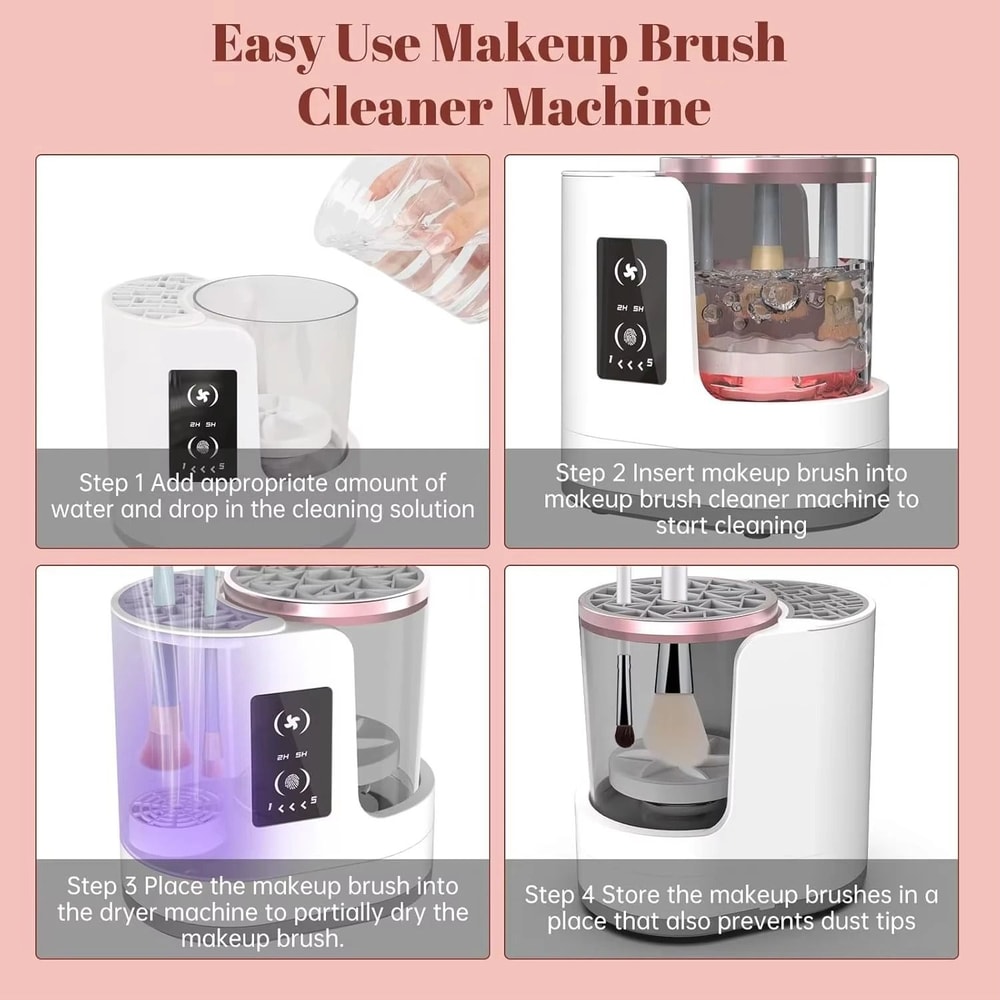 3in1 Electric Makeup Brush Cleaner And Dryer With USB Portable Holder 5