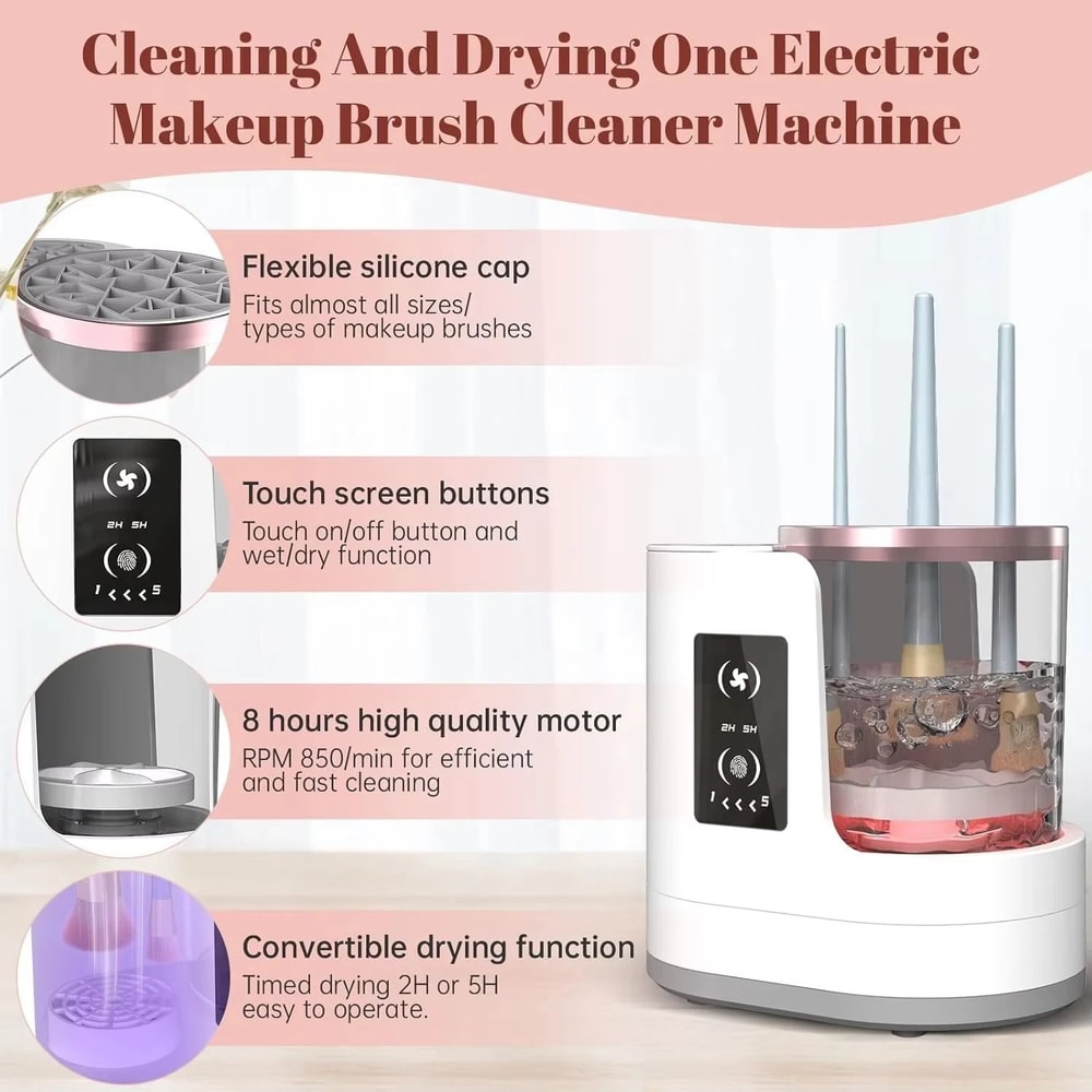 3in1 Electric Makeup Brush Cleaner And Dryer With USB Portable Holder 6