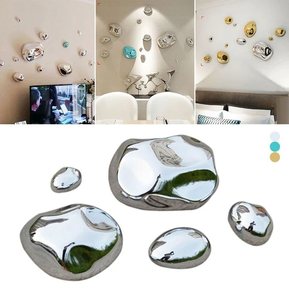 Modern Electroplated Stone Wall Hanging Art For Living Room Decor 2