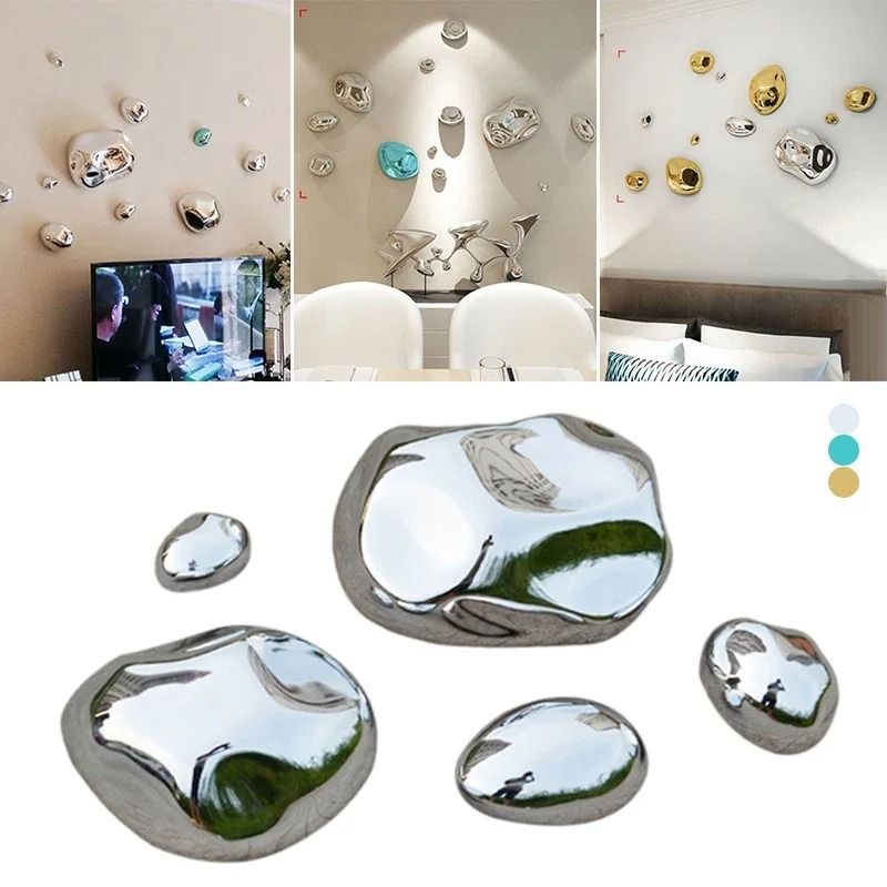 Modern Electroplated Stone Wall Hanging Art For Living Room Decor 2