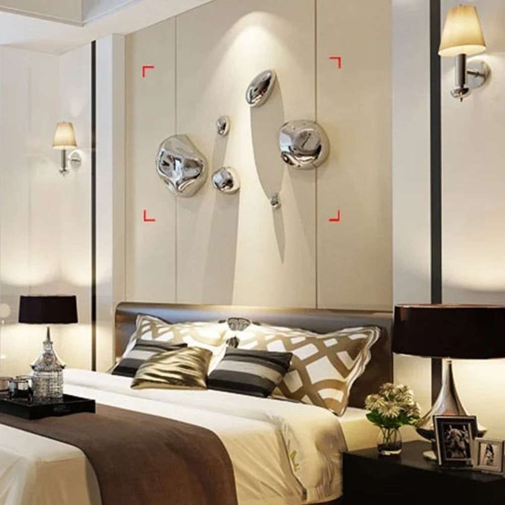 Modern Electroplated Stone Wall Hanging Art For Living Room Decor 6