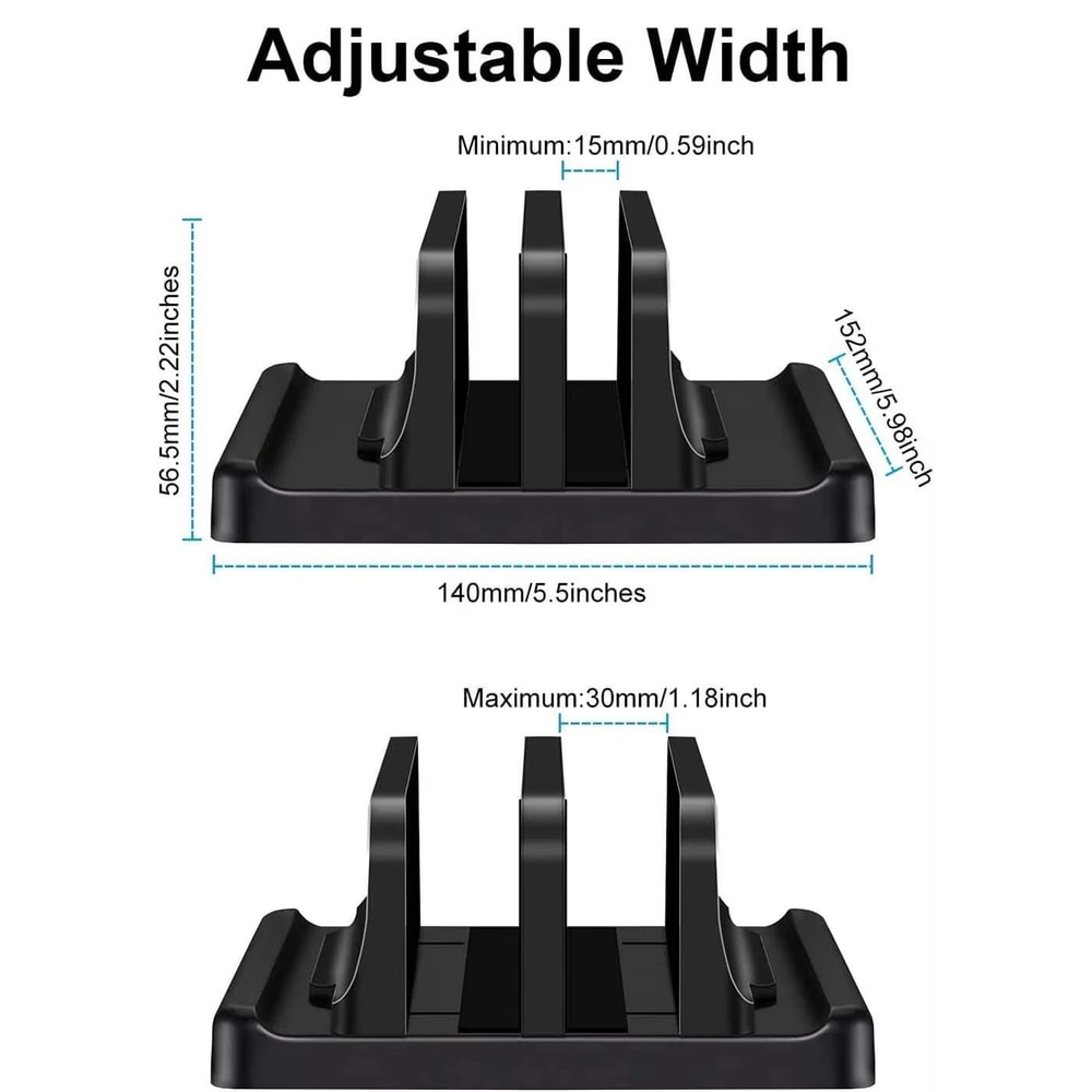 Adjustable 4 Slot Vertical Laptop Stand Space Saving Desk Organizer 3