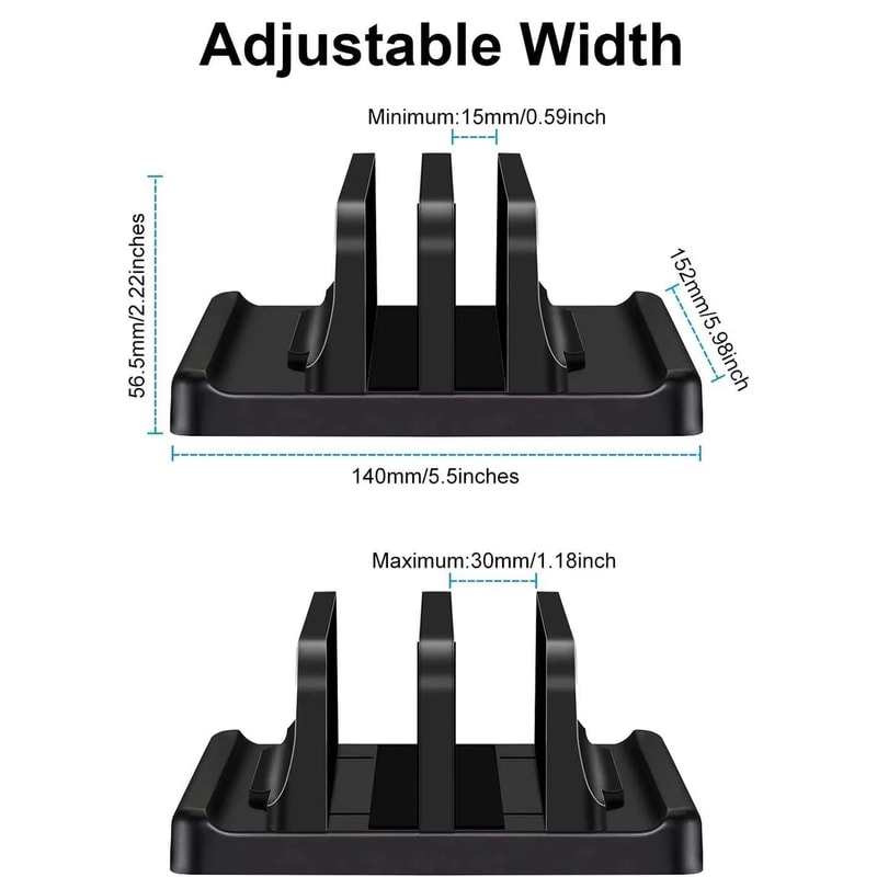 Adjustable 4 Slot Vertical Laptop Stand Space Saving Desk Organizer 3