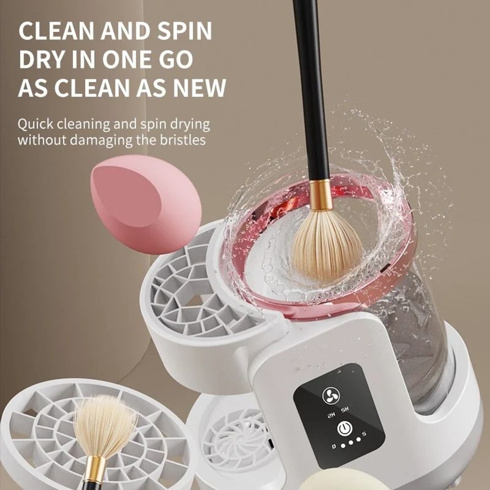 3 In 1 USB Electric Makeup Brush Cleaner Automatic Dryer And Storage Organizer 3