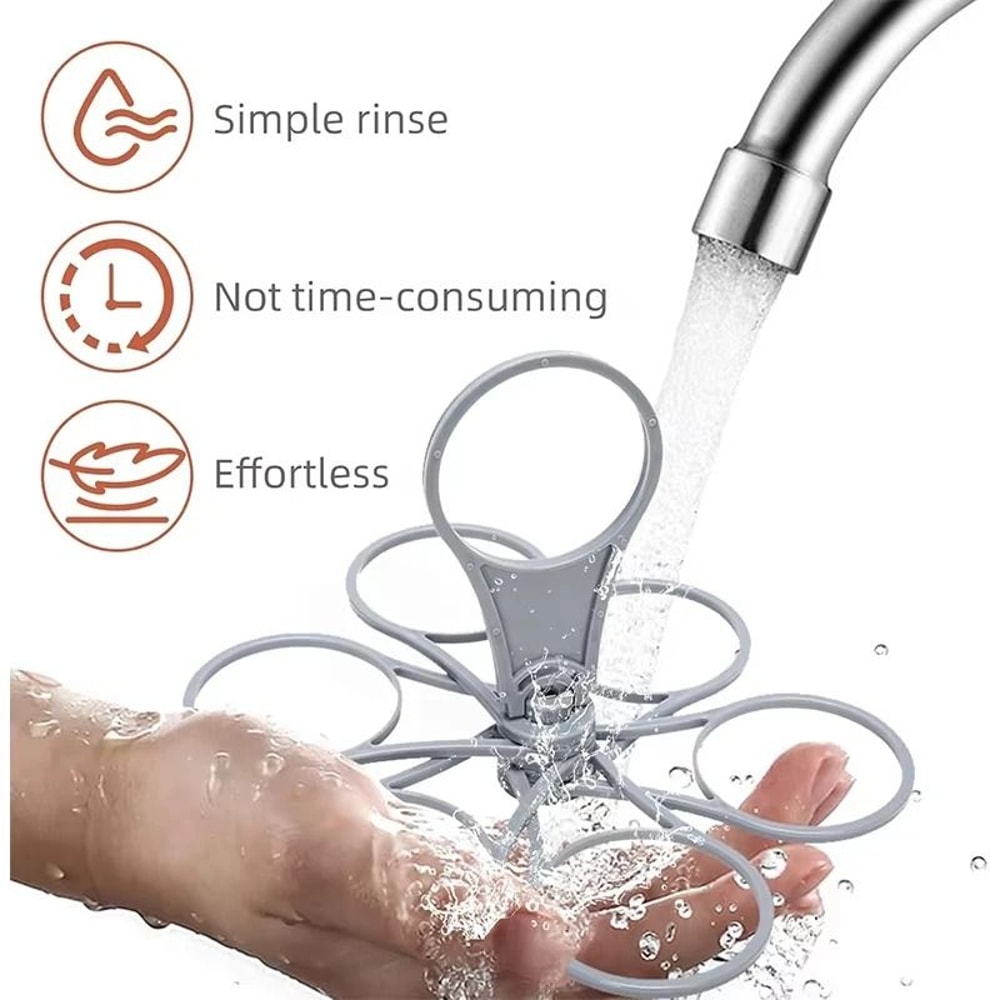 Foldable 6 Cup Reusable Drink Carrier Portable Coffee Cup Holder With Handle 3