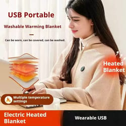 wearable electric blanket usb heated portable shawl with 3 heat levels