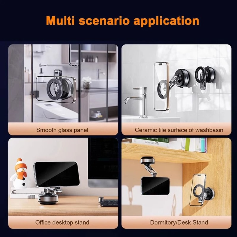 X93 Magnetic Phone Holder Vacuum Suction Rotating Foldable Multi Surface Stand 6
