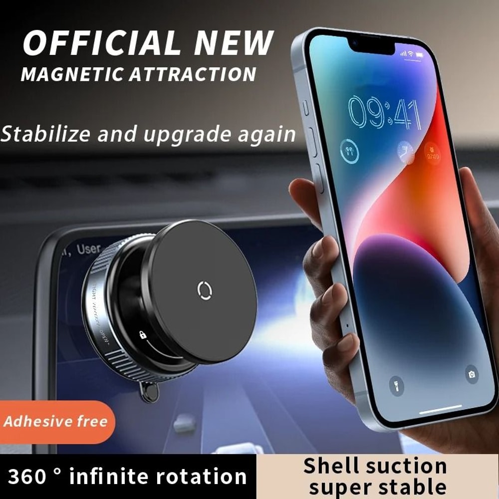K009 Magnetic Vacuum Phone Holder Foldable 360 Rotating Car And Multi Surface Mount 0
