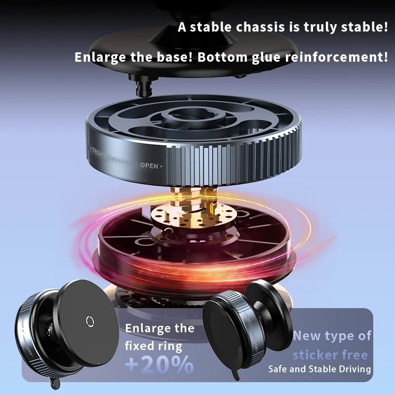 K009 Magnetic Vacuum Phone Holder Foldable 360 Rotating Car And Multi Surface Mount 2
