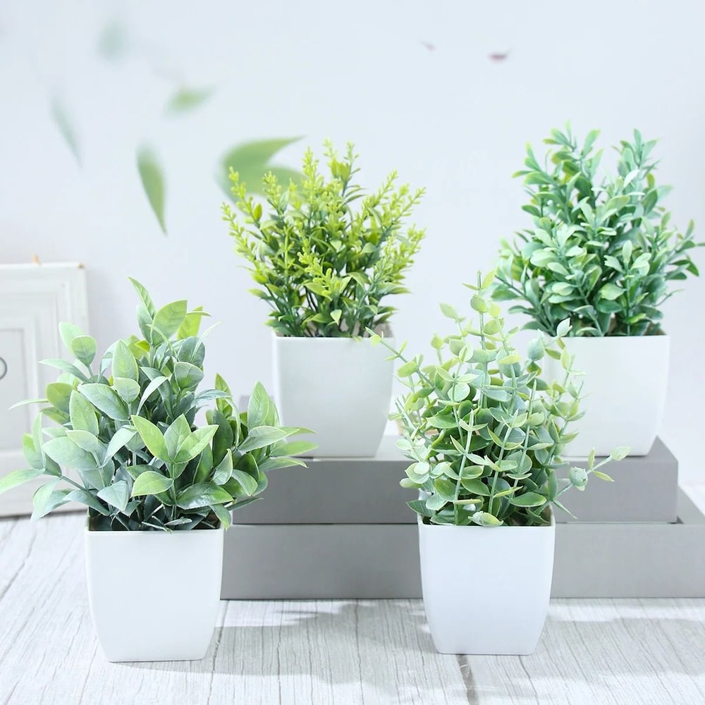 Artificial Bonsai Plant Mini Potted Green Tree Decor For Home And Office 3