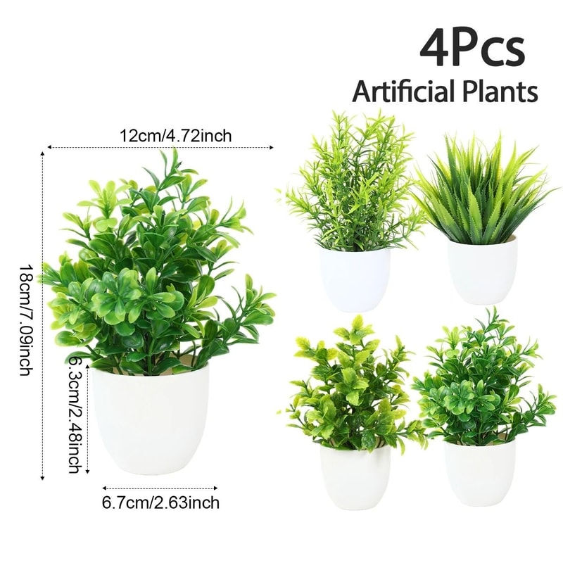 Artificial Bonsai Plant Mini Potted Green Tree Decor For Home And Office 8