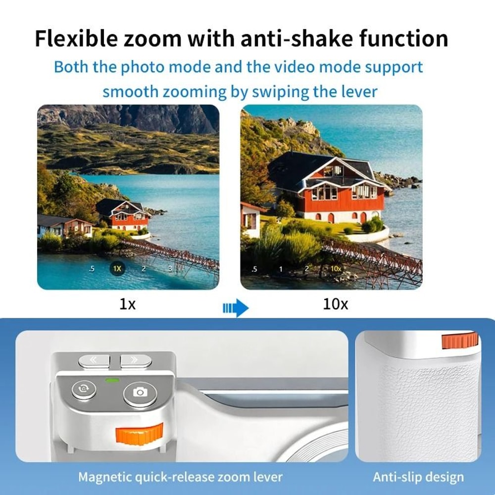 PH80 Magnetic Camera Grip With Remote Shutter And Fill Light Phone Handle 4