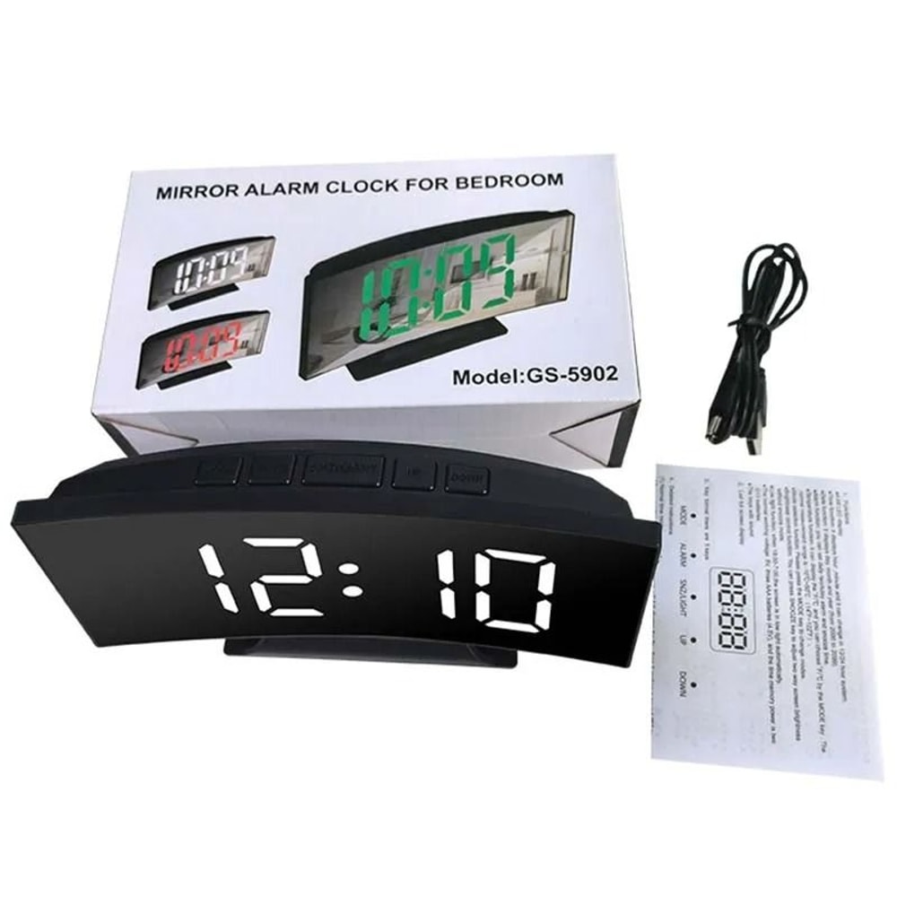 LED Digital Alarm Clock Large Display With Temperature Calendar Nightlight 7