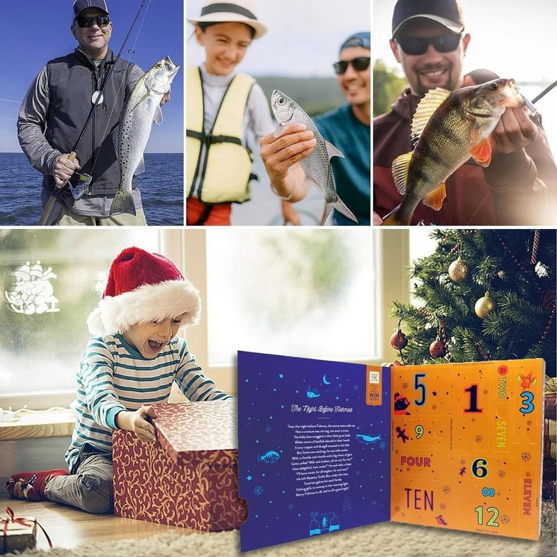 24 Day Fishing Advent Calendar Mystery Lure Gift Set For Men And Boys 2