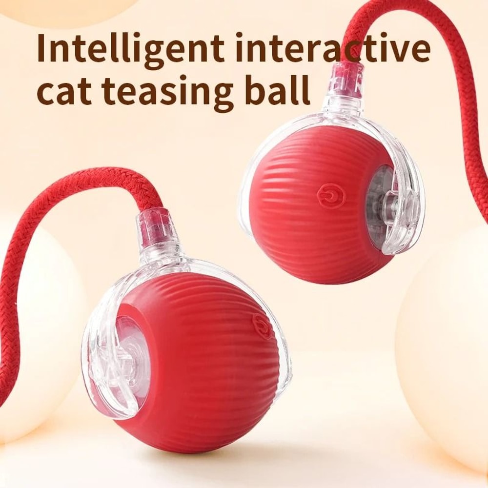 Smart Interactive Cat Ball Toy USB Rechargeable Electric Rolling Teaser With Tail 2