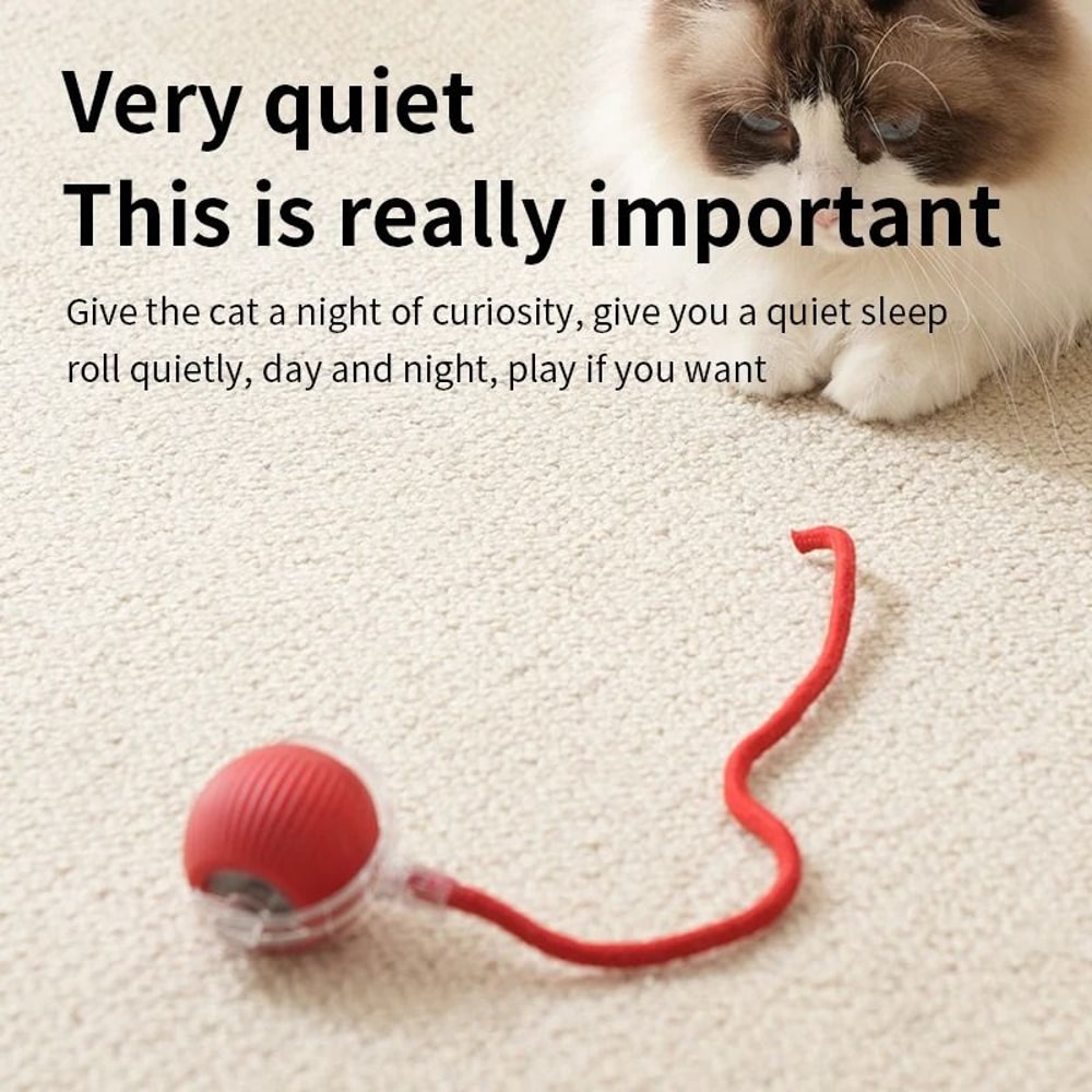 Smart Interactive Cat Ball Toy USB Rechargeable Electric Rolling Teaser With Tail 5