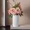 Modern Striped Ceramic Look Plastic Flower Vase Decorative Mini Floral Display 2