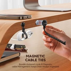 magnetic cable organizer ties 6pcs adjustable wire management straps 4.33in
