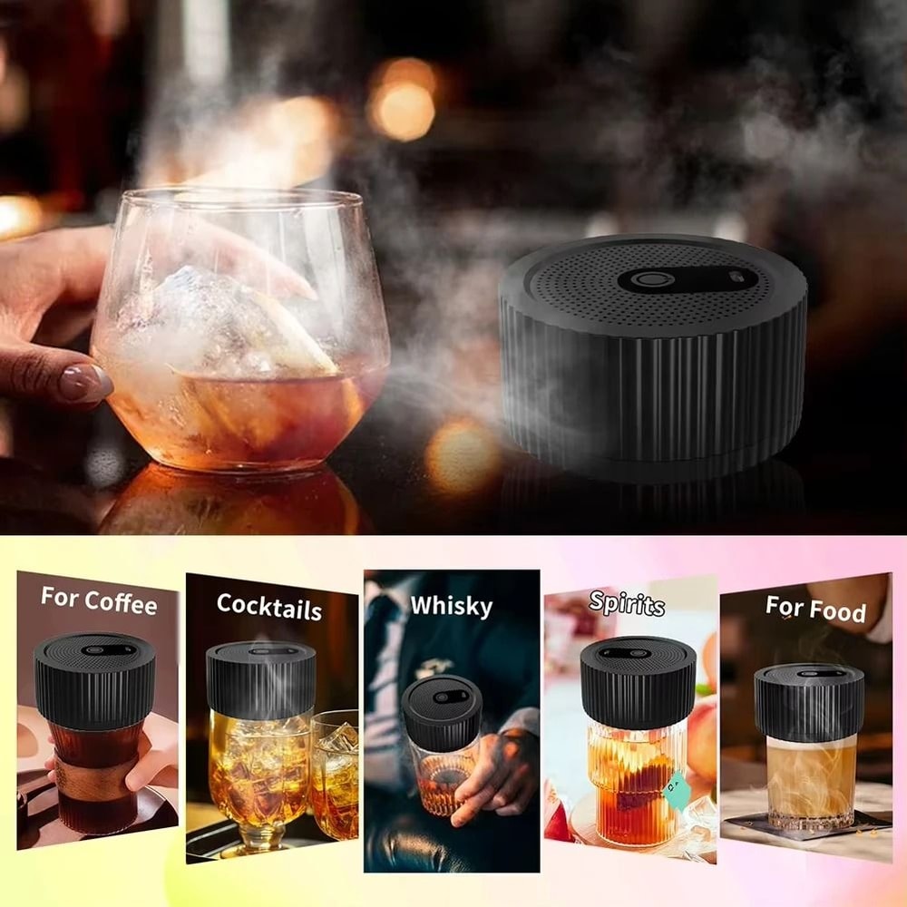 Electric Cocktail Smoker Kit Whiskey Smoke Infuser With 6 Wood Chips Rechargeable Gift Set 5