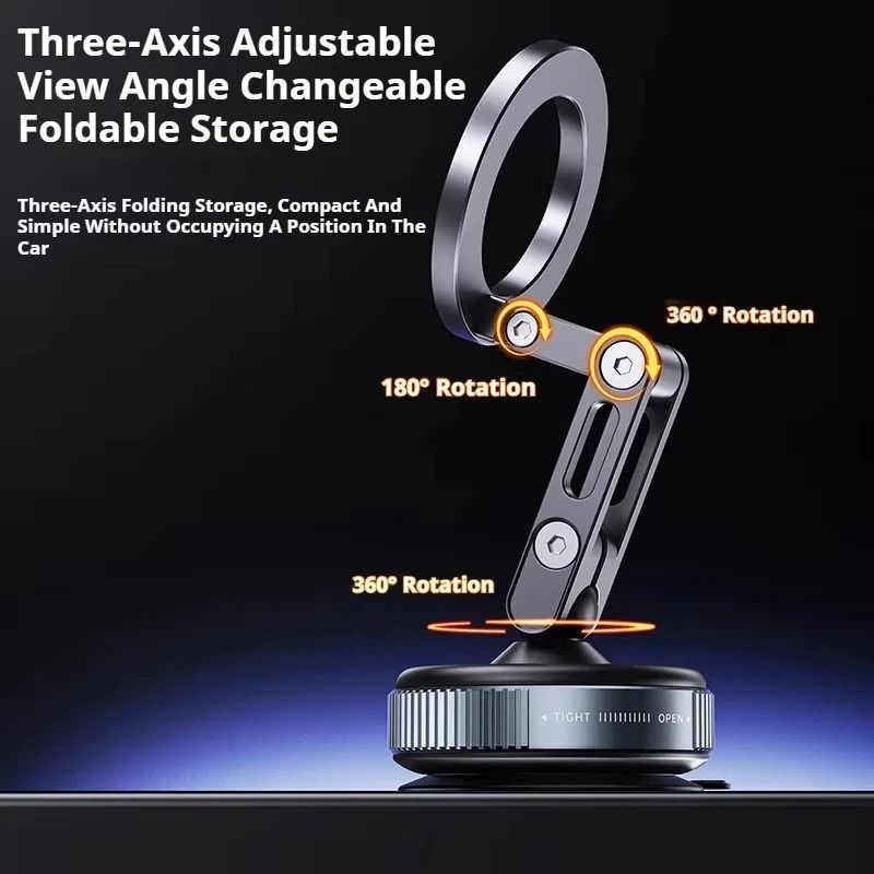 Magnetic Vacuum Phone Holder Rotating Folding Suction Stand Multi Use Mount 3