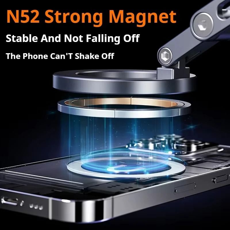 Magnetic Vacuum Phone Holder Rotating Folding Suction Stand Multi Use Mount 4