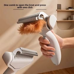 stainless steel dog dematting comb pet grooming hair remover brush