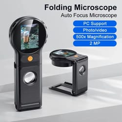 autofocus 500x digital microscope with led 2mp camera foldable display