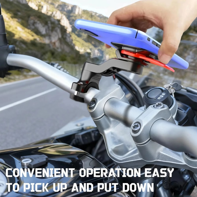 Magnetic Vacuum Phone Mount 360 Rotating Folding Motorcycle Bike Holder 3