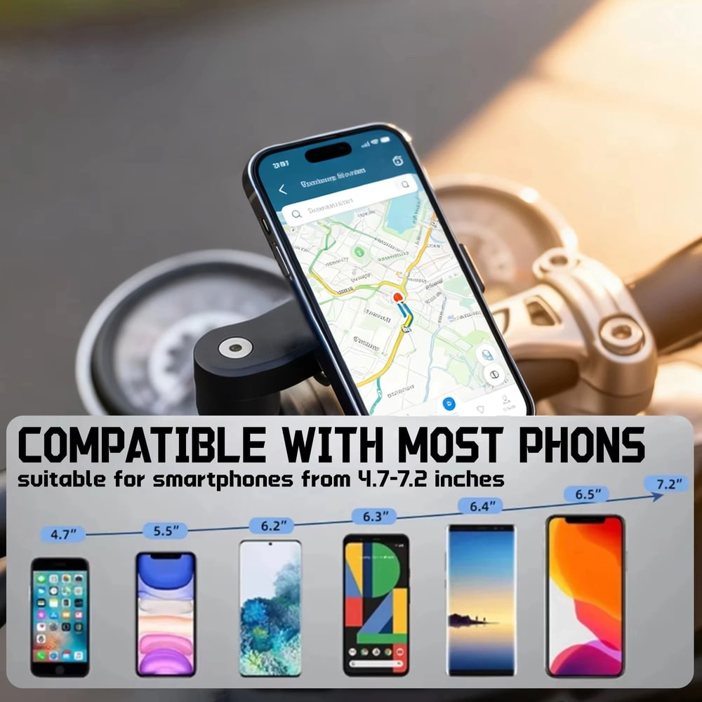 Magnetic Vacuum Phone Mount 360 Rotating Folding Motorcycle Bike Holder 5
