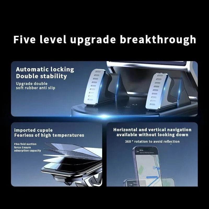360 Rotating Magnetic Car Phone Holder Vacuum Suction Dashboard Mount 4
