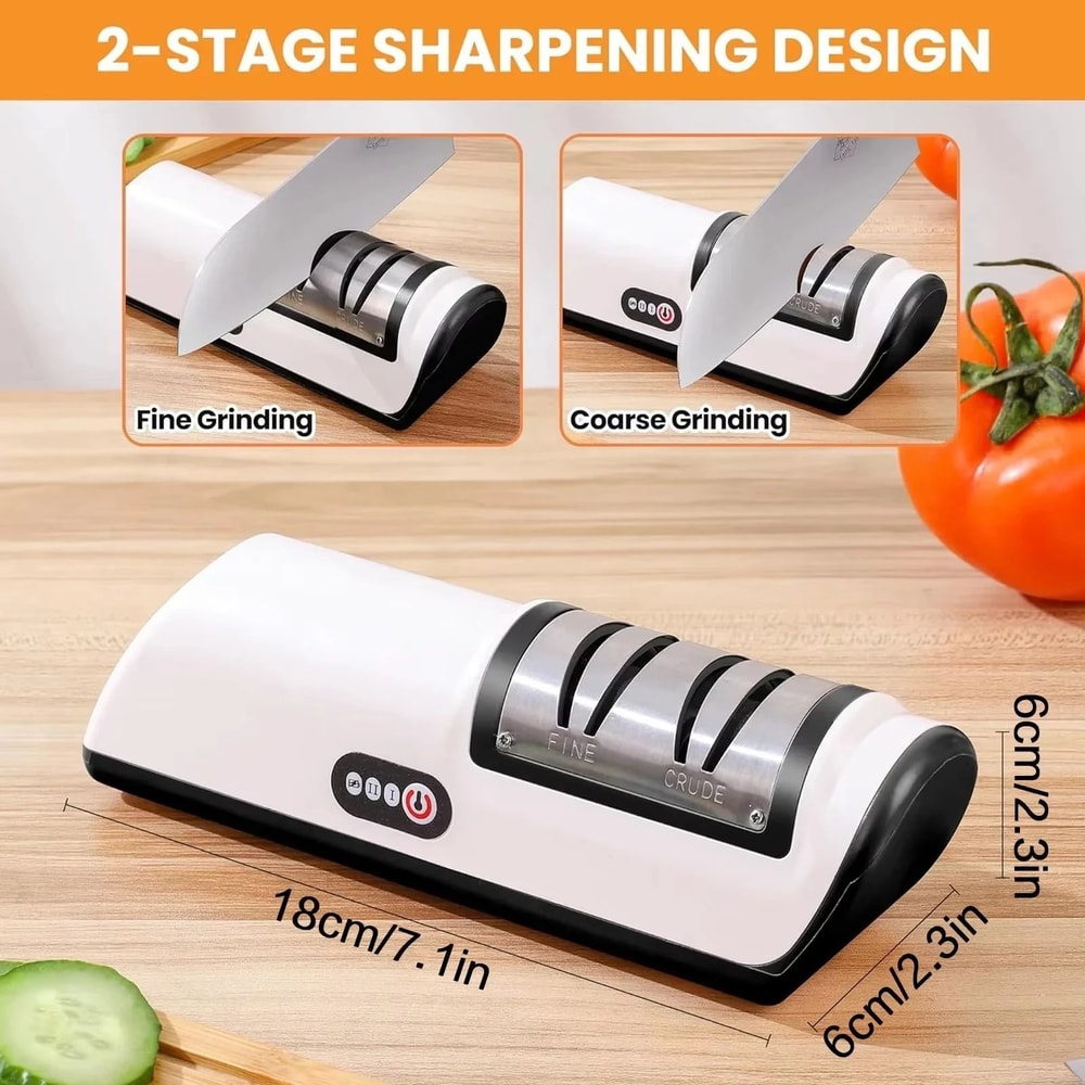 Rechargeable Electric Knife Sharpener Portable USB Quick Sharpening Tool With Non Slip Base 2
