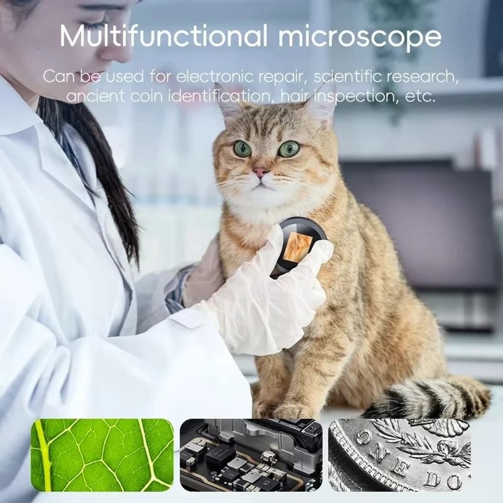 500X Digital Handheld Microscope 2in IPS Screen Foldable USB Rechargeable Magnifier 1