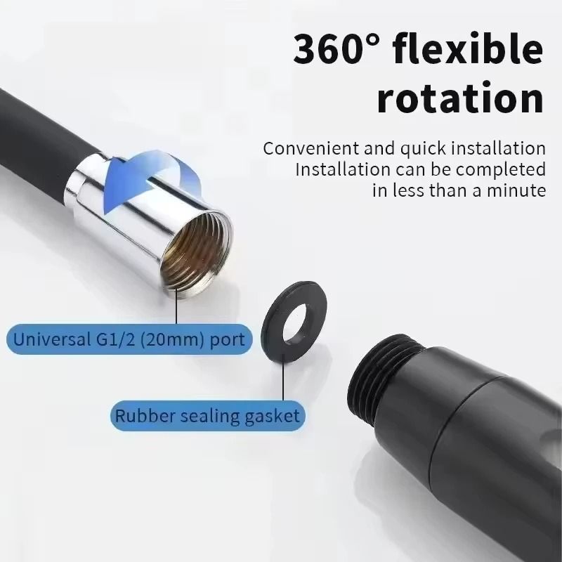 Flexible Silicone Shower Hose 15M2M AntiWinding High Pressure Replacement Tube 6