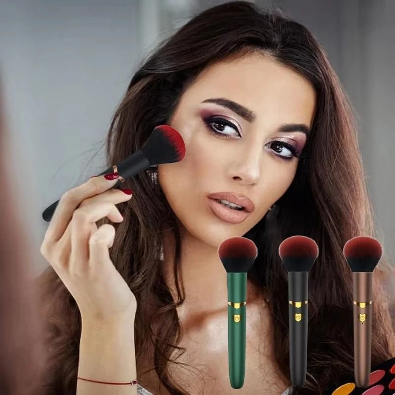 2in1 Electric Vibrating Foundation Brush Soft Fluffy Rechargeable Makeup Tool 2