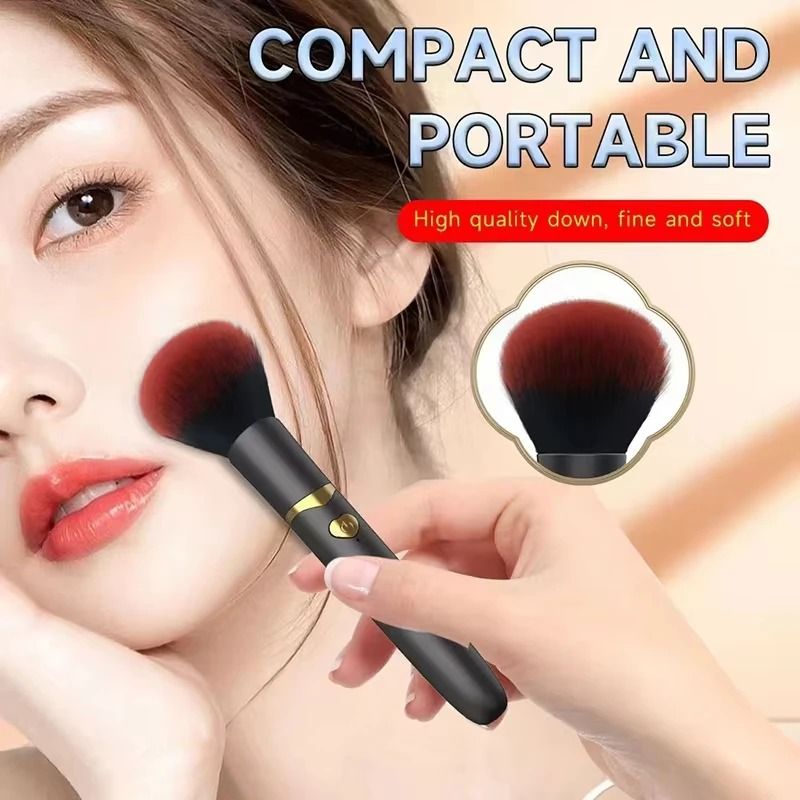 2in1 Electric Vibrating Foundation Brush Soft Fluffy Rechargeable Makeup Tool 3