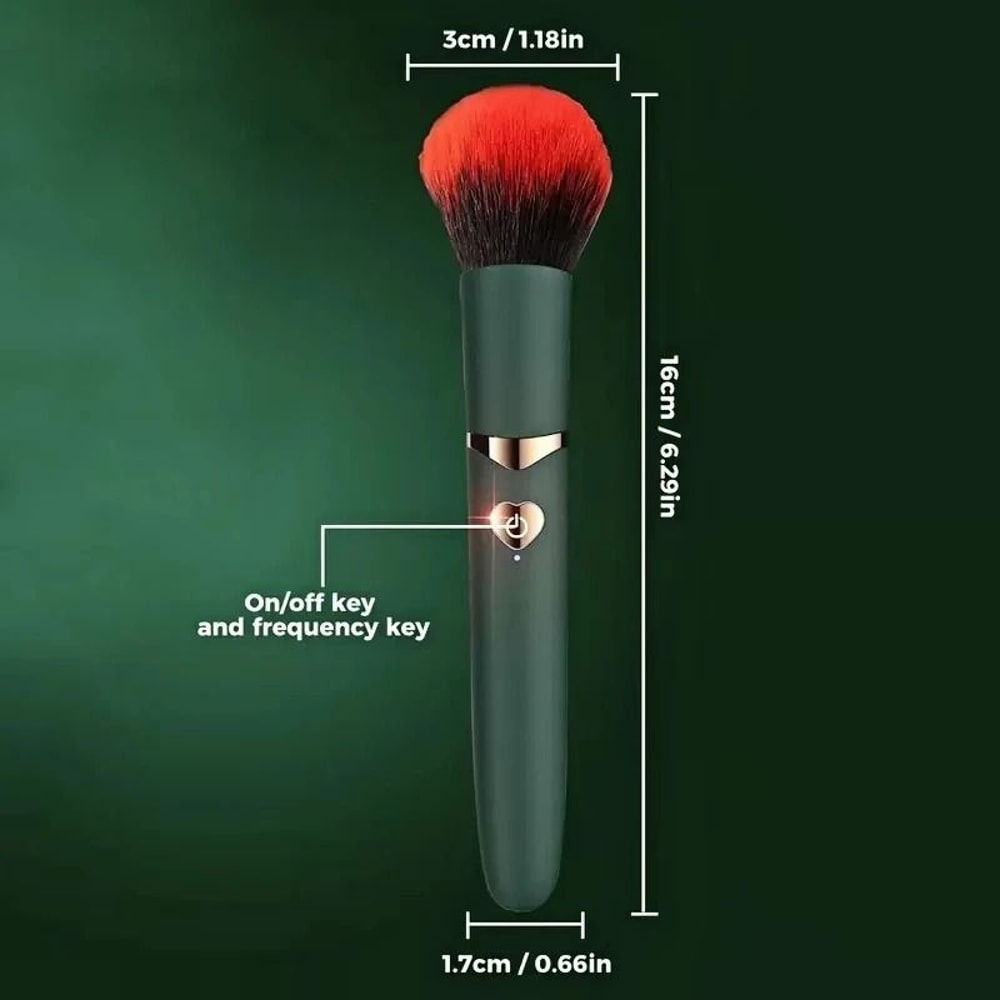 2in1 Electric Vibrating Foundation Brush Soft Fluffy Rechargeable Makeup Tool 6