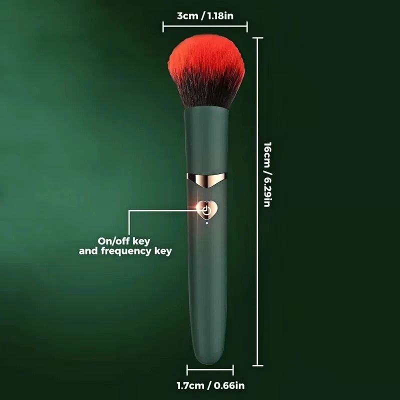 2in1 Electric Vibrating Foundation Brush Soft Fluffy Rechargeable Makeup Tool 6