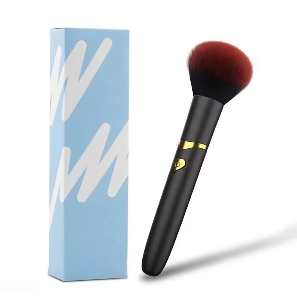 2in1 Electric Vibrating Foundation Brush Soft Fluffy Rechargeable Makeup Tool 7