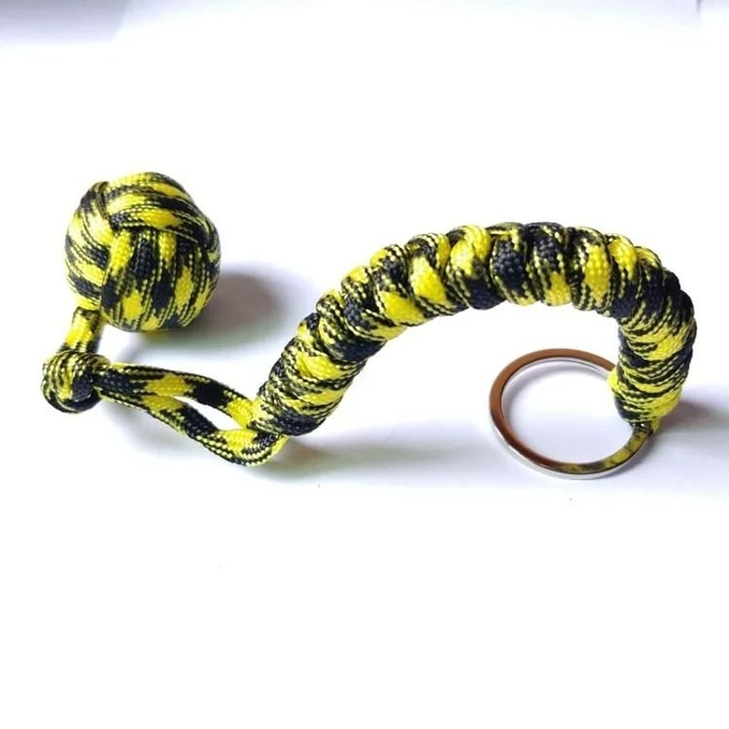 Tactical Paracord Self Defense Keychain With Steel Ball Monkey Fist 10