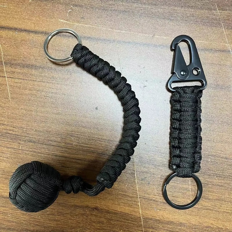Tactical Paracord Self Defense Keychain With Steel Ball Monkey Fist 15