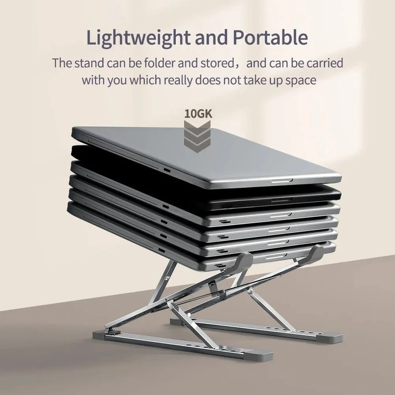 Adjustable Aluminum Laptop Stand With Cooling Lift And Foldable Design 4