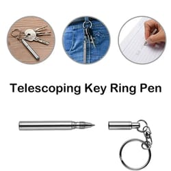 mini stainless steel telescopic keychain pen for everyday carry writing