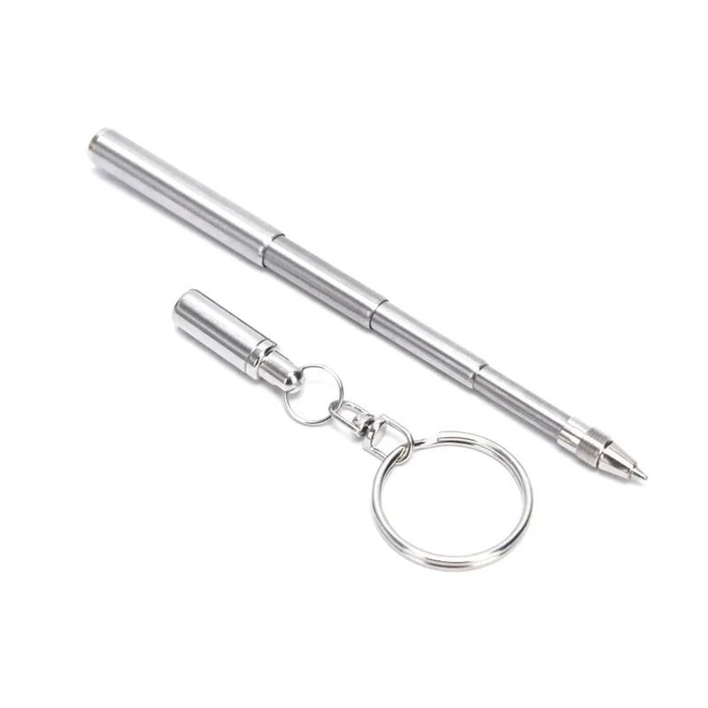 Mini Stainless Steel Telescopic Keychain Pen For Everyday Carry Writing 5