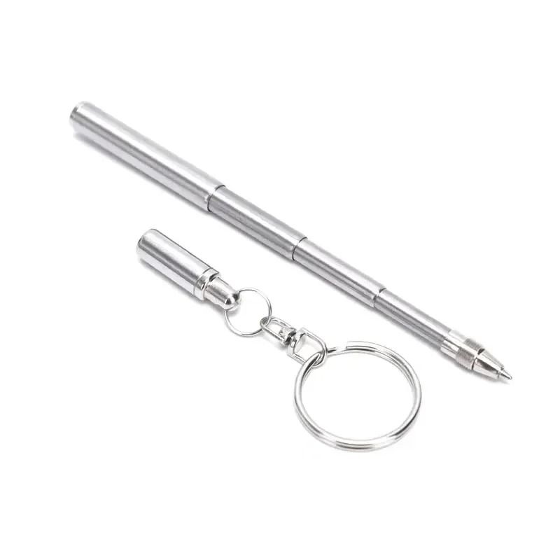 Mini Stainless Steel Telescopic Keychain Pen For Everyday Carry Writing 7